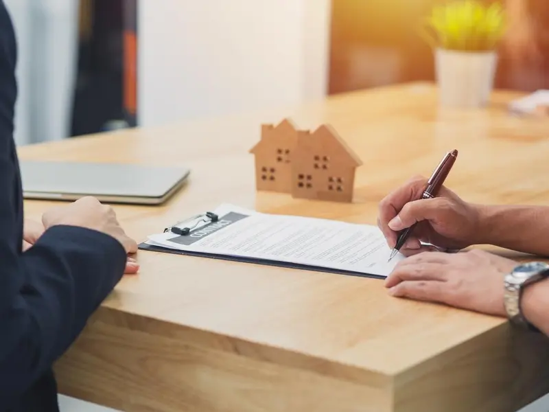 Bridging mortgage concept illustration