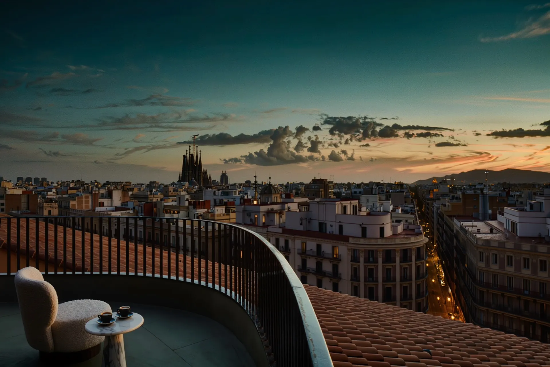 Luxury Barcelona property with balcony overlooking the city