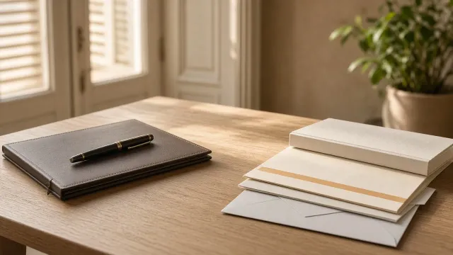 Carpeta de arras firmadas aparte de papeles sueltos de comunidad, impuestos y banco sobre una mesa en Barcelona
